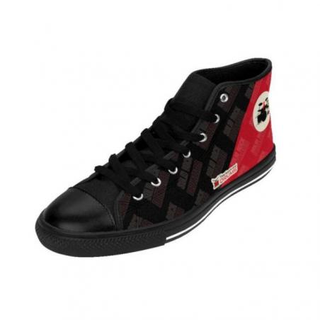 Red and Black Drummers Solid Rock Drumming High-top Sneakers