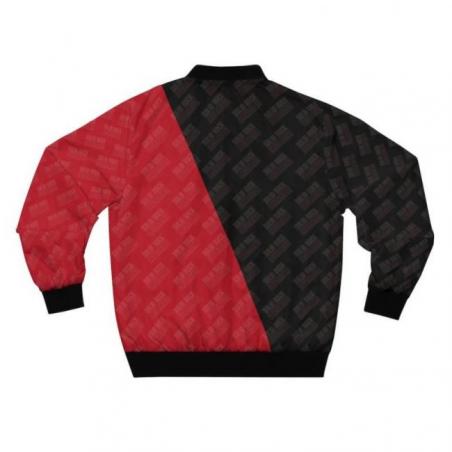 Red and Black Solid Rock Drummers Bomber Jacket