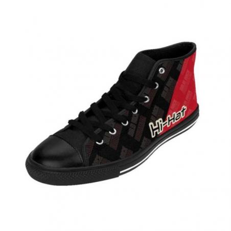 l and R Red and Black Drummers Solid Rock Drumming High-top Sneakers