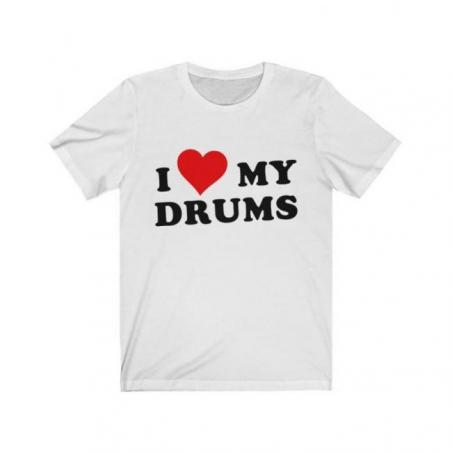 I Love My Drums Drummers Short Sleeve Tee